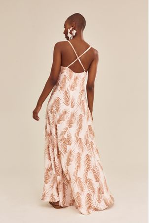 Vestido Longo Palms Areia