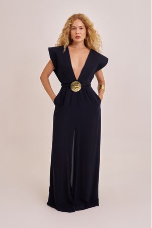 Vestido ciclos matelassê estruturado preto