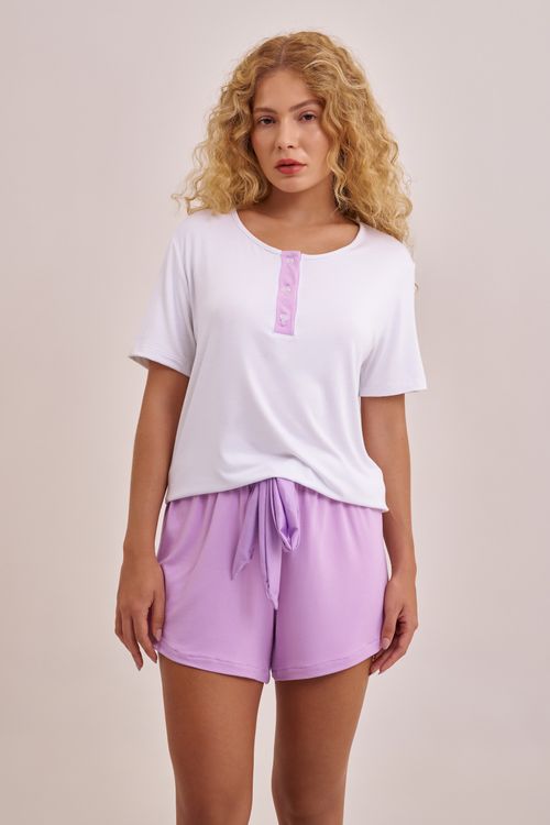 pijama curto lavanda