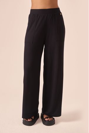 Calça Pantalona Bamboo Preta