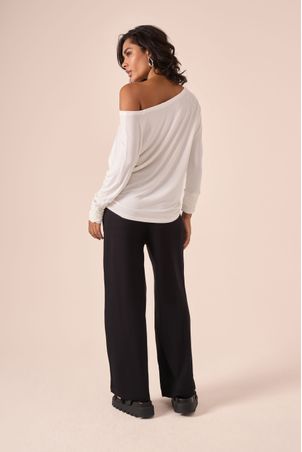 Calça Pantalona Bamboo Preta