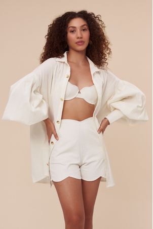 Camisa Conchas Off White