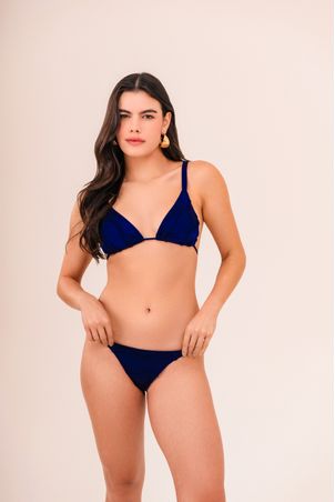 Conjunto Biquíni top triângulo e calcinha string mini iemanjá marinho