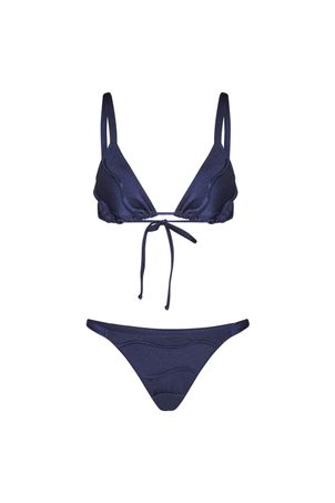 Conjunto Biquíni top triângulo e calcinha string mini iemanjá marinho