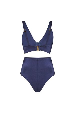 Conjunto biquini top sustentação e calcinha maxi hot pant iemanjá marinho