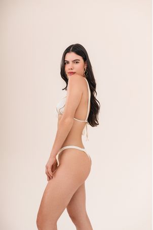 Conjunto Biquíni top triângulo e calcinha string mini iemanjá pérola