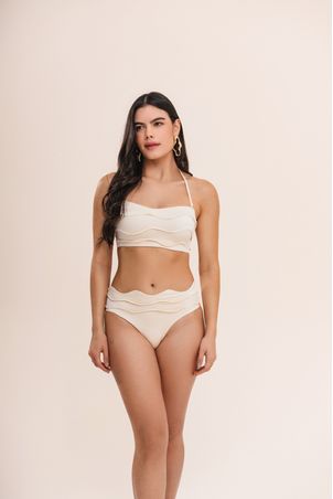 Conjunto Biquíni top strapless e calcinha midi iemanjá pérola