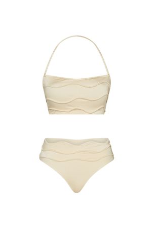 Conjunto Biquíni top strapless e calcinha midi iemanjá pérola
