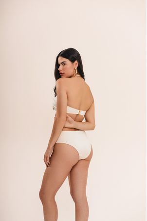 Conjunto Biquíni top strapless e calcinha midi iemanjá pérola