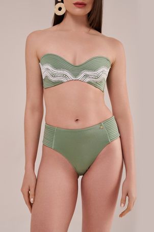 conjunto biquíni strapless top com guipure e calcinha fabi paraty