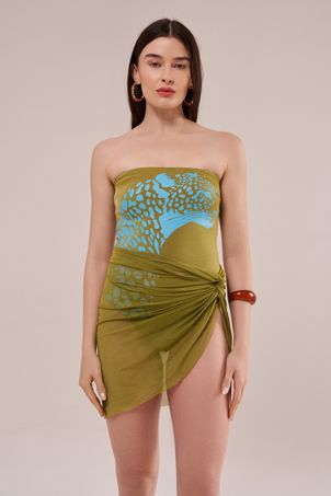 saia curta em tule pistache