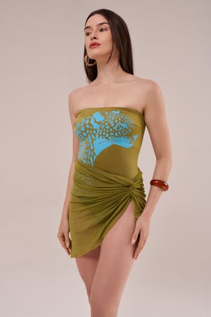 saia curta em tule pistache