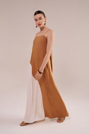 Vestido longo organic palha