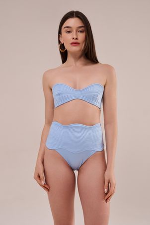 conjunto top biquini ciclos e calcinha maxi hot pant maat azul garoa