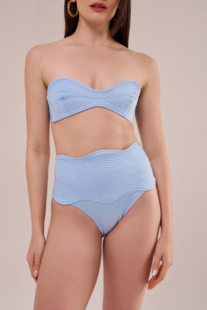 conjunto top biquini ciclos e calcinha maxi hot pant maat azul garoa