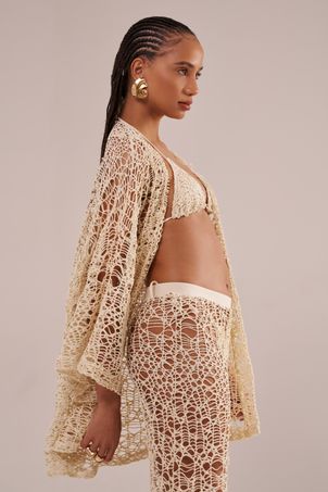 Kimono crochê pesca