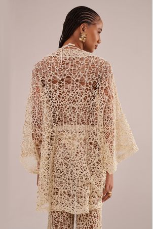 Kimono crochê pesca