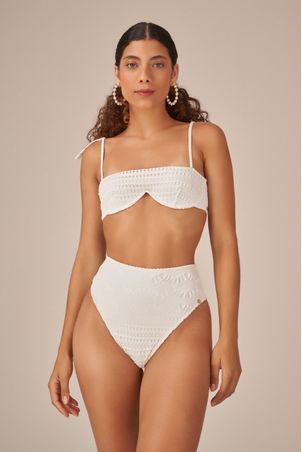 Calcinha Biquíni Hot Pant Magnólia Fio Off White
