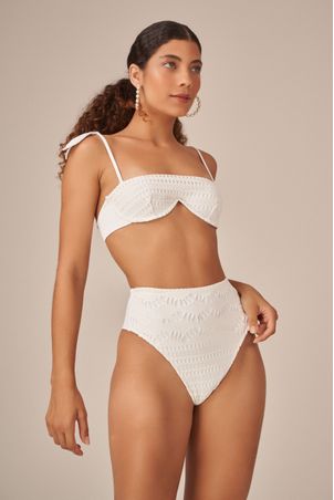 Top Biquíni Com Aro Magnólia Off White