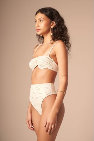 Top Biquíni com aro Magnólia Areia