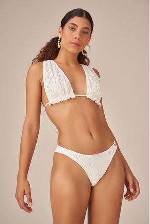 Top Biquíni Halter Magnólia Off White