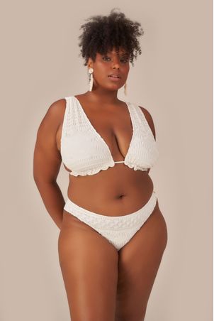 Top Biquíni Halter Magnólia Off White