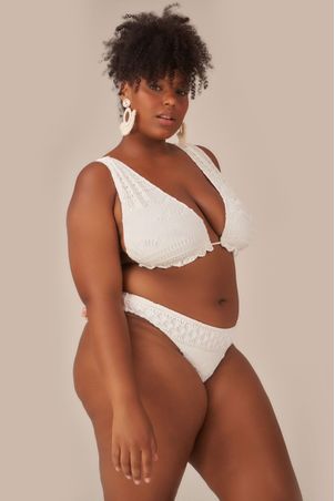 Conjunto Biquíni Top Halter e Calcinha Magnólia Off White