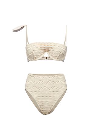 Conjunto Biquíni Top com aro e Hot Pant Magnólia Off White