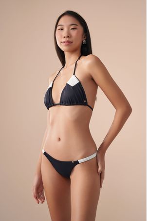 Conjunto Biquíni Top Triângulo e Calcinha Mini Contour Preto