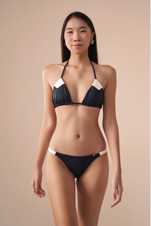 Conjunto Biquíni Top Triângulo e Calcinha Mini Contour Preto