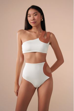 Top Biquíni um Ombro só Contour Off White