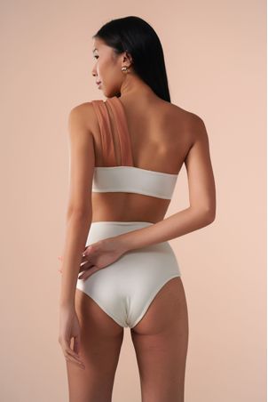 Top Biquíni um Ombro só Contour Off White
