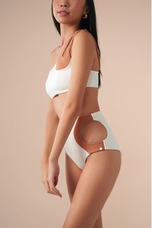 Top Biquíni um Ombro só Contour Off White