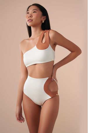 Top Biquíni um Ombro só Contour Off White
