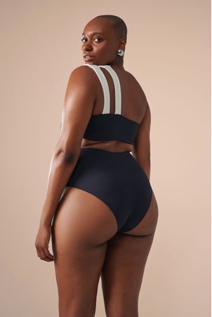 Top Biquíni um Ombro só Contour Preto