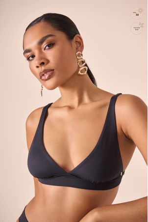 Top Biquíni Halter Lari Corpo Preto