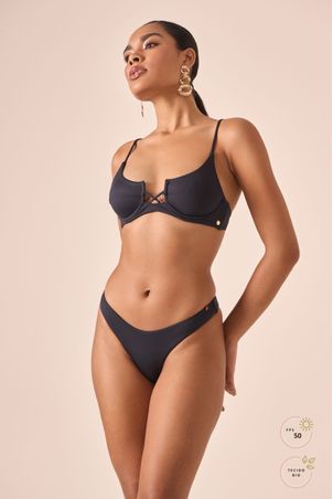 Top Biquíni Demi Mariah com aro Corpo Preto