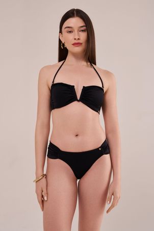 Top biquíni V camille basic preto