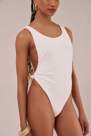 maiô com nó off white