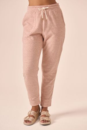 Calça moletom fleece nude