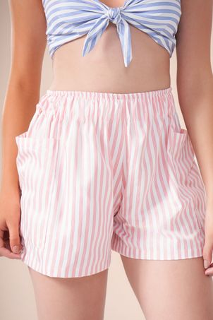 Conjunto summer listrinhas composê azul-rosa