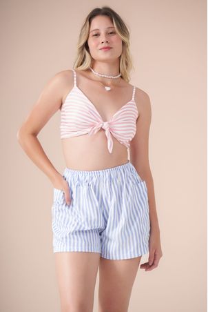 Conjunto summer listrinhas composê rosa-azul