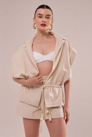 Bata em Linho com Algodão Cordel