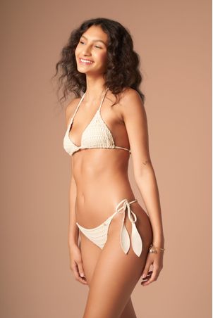 Top Biquíni Triângulo Magnólia Areia