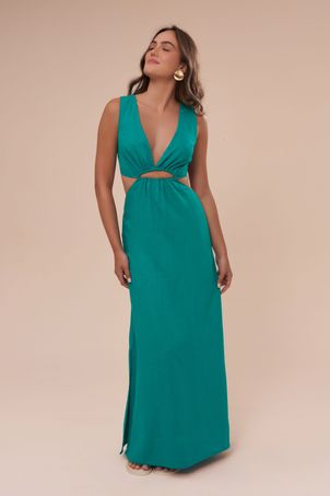 Vestido Longo Ostra Verde