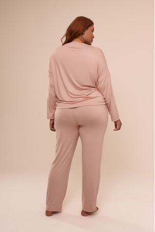 Pijama Longo Sweet Rosa Chá