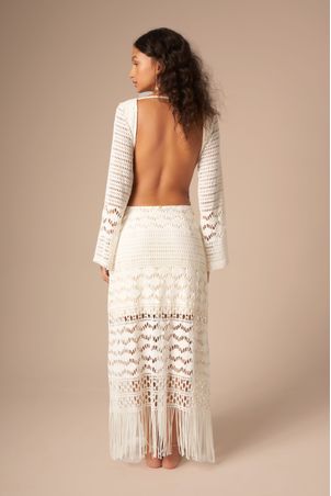 Vestido com Manga Magnólia Off White