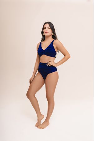 Top Biquíni sustentação iemanjá marinho