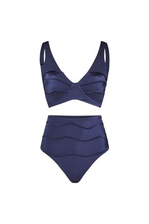 Top Biquíni sustentação iemanjá marinho