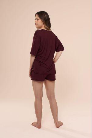 Pijama Curto Sweet Vinho